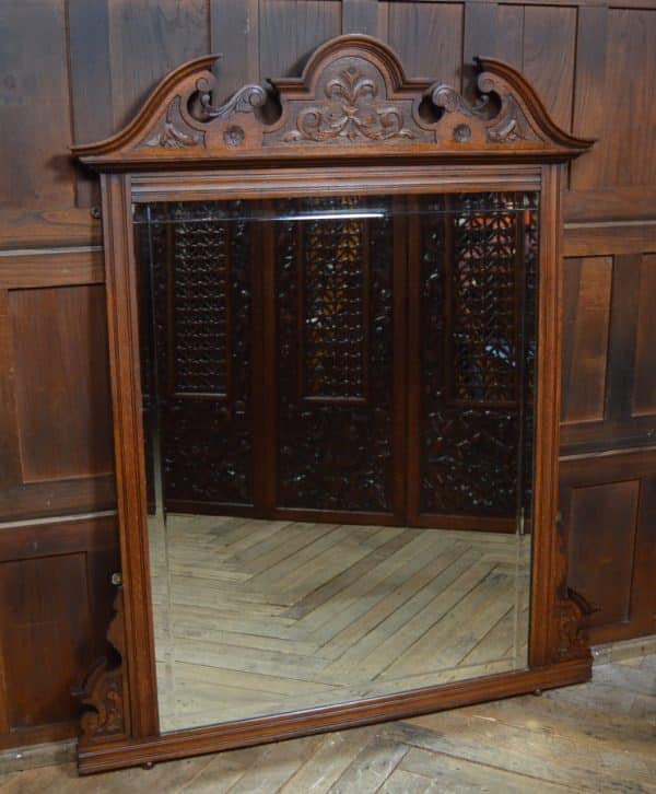 Victorian Oak Over Mantle Mirror SAI2986 - Image 5