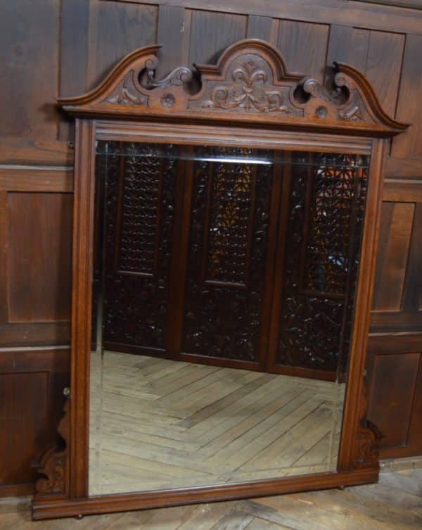 Victorian Oak Over Mantle Mirror SAI2986 - Image 4