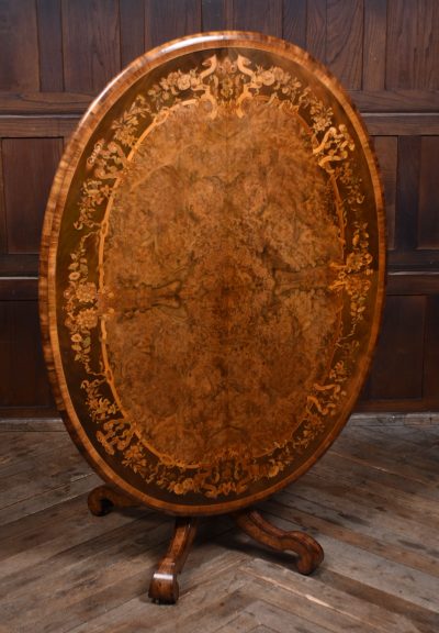 Victorian Walnut Marquetry Snap Top Table SAI3613 - Image 2