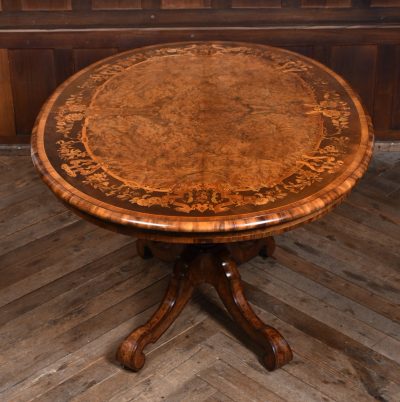 Victorian Walnut Marquetry Snap Top Table SAI3613 - Image 16