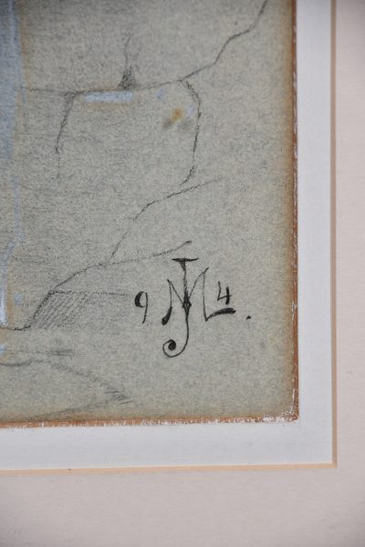 19th Century School Charcoal Portrait SAI3606 - Image 3