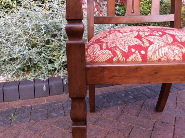 Set of 8 Arts & Crafts Walnut Dining Chairs c1910 - Image 6