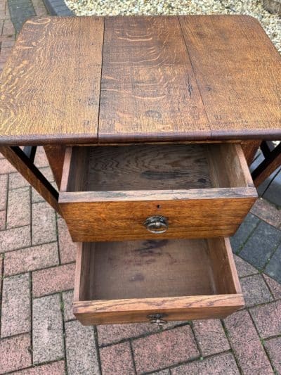 Arts & Crafts Oak Side Table c1900 - Image 7