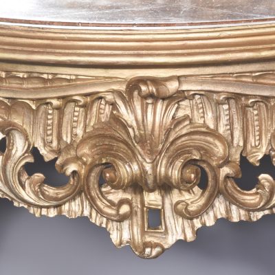 Victorian Rococo Hand-Carved Giltwood Console Table with Mirror - Image 7