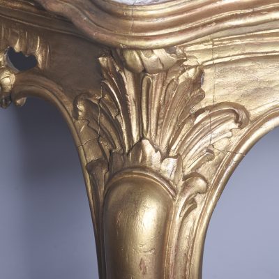 Victorian Rococo Hand-Carved Giltwood Console Table with Mirror - Image 9