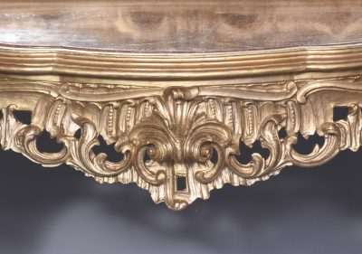 Victorian Rococo Hand-Carved Giltwood Console Table with Mirror - Image 10
