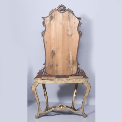 Victorian Rococo Hand-Carved Giltwood Console Table with Mirror - Image 12