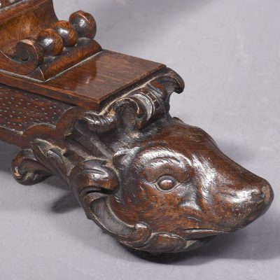 Carved Oak Swinging Crib on Stand - Image 13