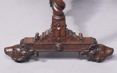 Carved Oak Swinging Crib on Stand - Image 20