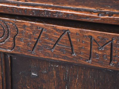 Large George I Panelled Oak Coffer - Image 5