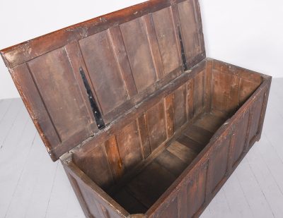 Large George I Panelled Oak Coffer - Image 12