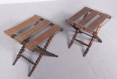 Matched Pair of X Framed Tables - Image 6