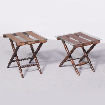 Matched Pair of X Framed Tables - Image 7