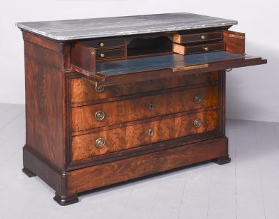 A Louis XVIII Marble Top Secretaire Chest - Image 11