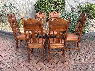 Set of 6 Shapland & Petter Oak Dining Chairs - Image 2