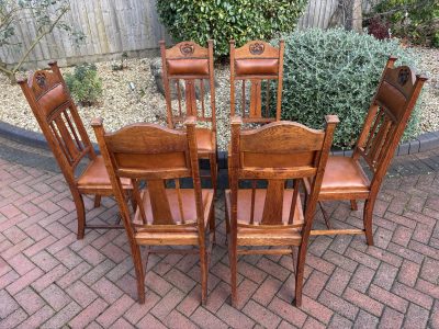 Set of 6 Shapland & Petter Oak Dining Chairs - Image 4