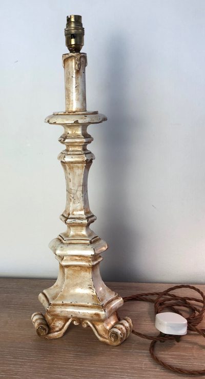 Large Tall Antique Table Lamp French, Italian Baroque  Rococco Style C.1920s, Lovely Patina - Image 4