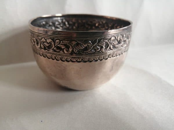 Beautiful Anglo Indian Silver Tumbler & Dish Set Ceremonial c1900 - Image 4