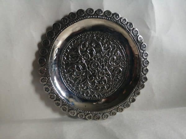 Beautiful Anglo Indian Silver Tumbler & Dish Set Ceremonial c1900 - Image 8