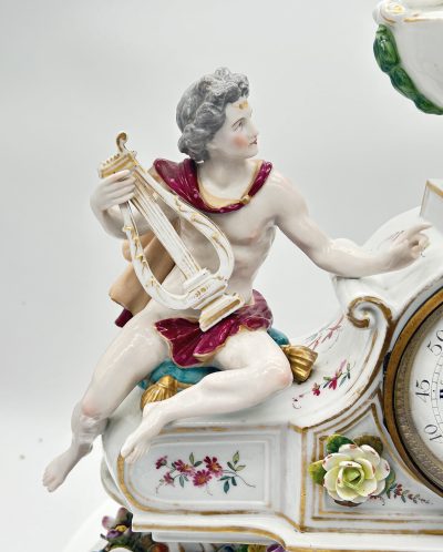 Fabulous Meissen Porcelain Figural Mantel clock – ca1850 - Image 16