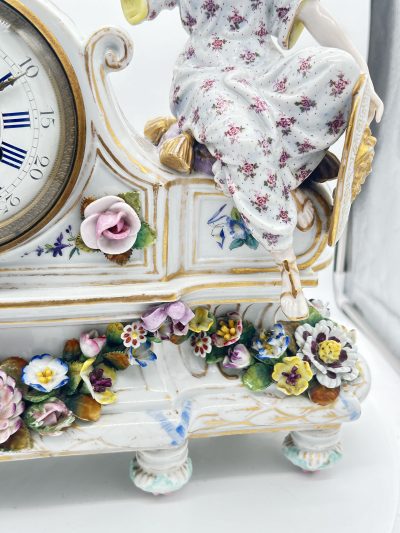 Fabulous Meissen Porcelain Figural Mantel clock – ca1850 - Image 14