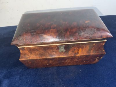 TORTOISE SHELL GEORGIAN  TEA CADDY - Image 3