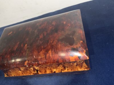 TORTOISE SHELL GEORGIAN  TEA CADDY - Image 7