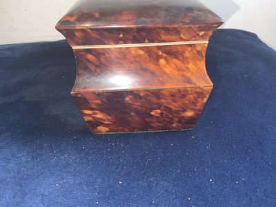 TORTOISE SHELL GEORGIAN  TEA CADDY - Image 9