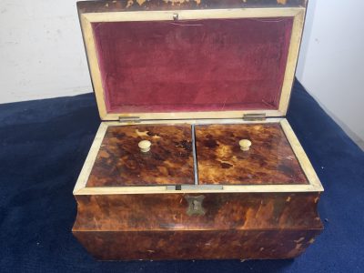 TORTOISE SHELL GEORGIAN  TEA CADDY - Image 11