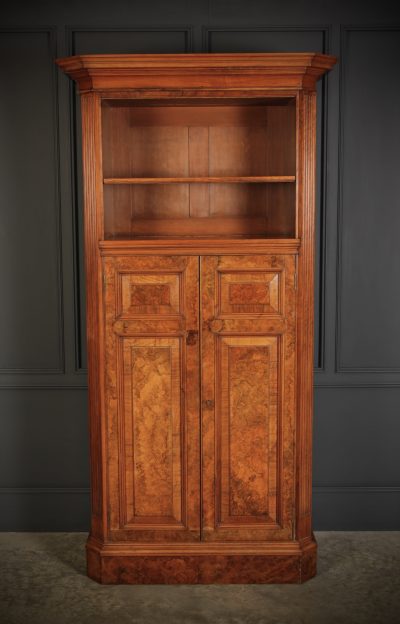 Rare Slim Burr Walnut Cupboard