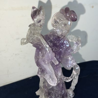 CHINESE CRYSTAL JADE & GILT FIGURE - Image 2