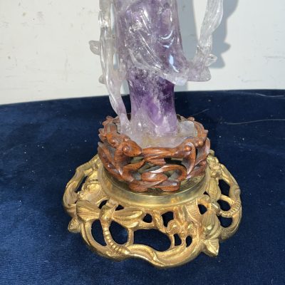 CHINESE CRYSTAL JADE & GILT FIGURE - Image 4