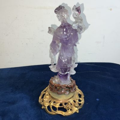CHINESE CRYSTAL JADE & GILT FIGURE - Image 10
