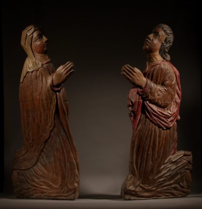 Very Decorative Carved Reliefs/Sculpture Of A Man And A Woman circa 1540 - Image 2