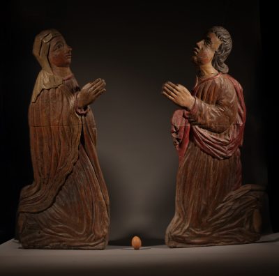 Very Decorative Carved Reliefs/Sculpture Of A Man And A Woman circa 1540 - Image 8