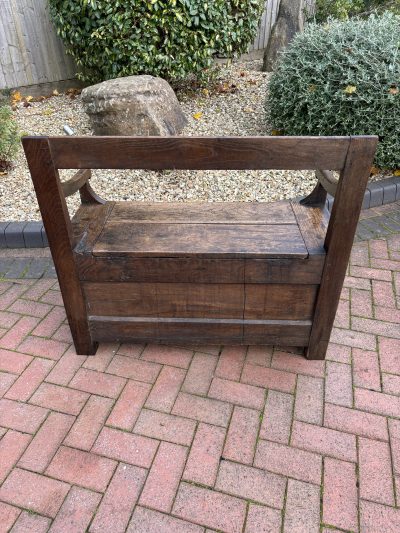 18th Century Oak Box Settle - Image 4