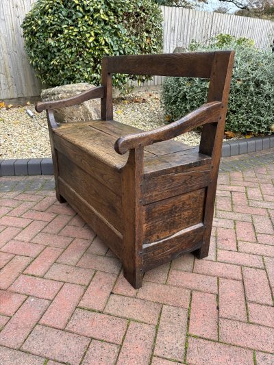 18th Century Oak Box Settle - Image 5