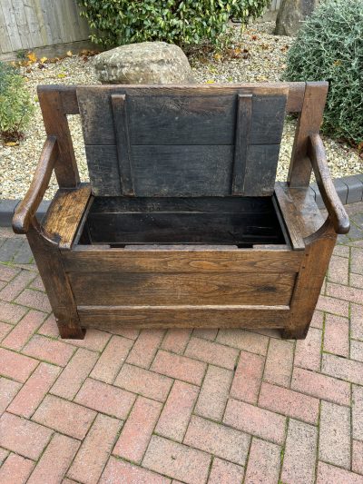 18th Century Oak Box Settle - Image 8