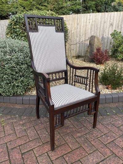 Aesthetic Movement Walnut Armchair c1890 - Image 2