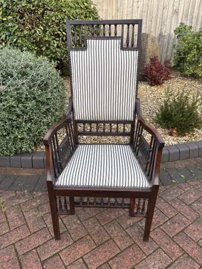 Aesthetic Movement Walnut Armchair c1890
