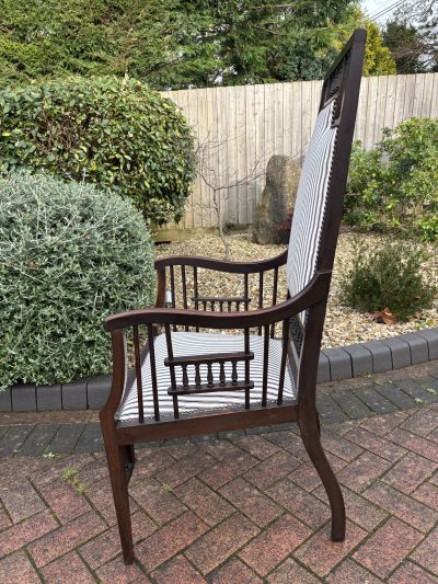 Aesthetic Movement Walnut Armchair c1890 - Image 6