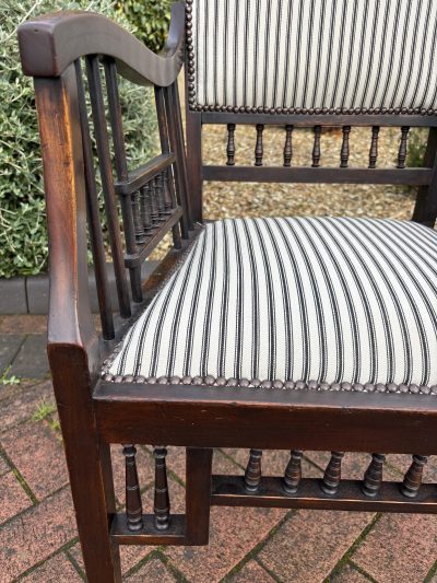 Aesthetic Movement Walnut Armchair c1890 - Image 7