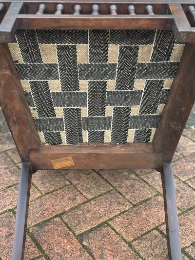 Aesthetic Movement Walnut Armchair c1890 - Image 8