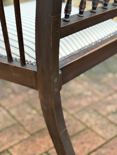 Aesthetic Movement Walnut Armchair c1890 - Image 9