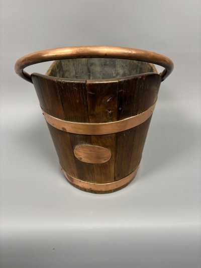 Arts & Crafts Coopered Oak Coal Bucket - Image 2