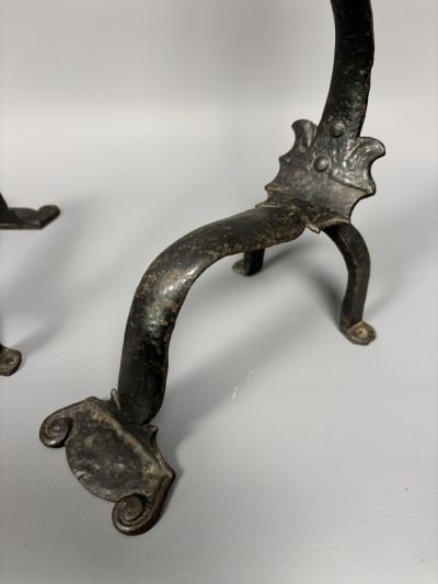 Pair of Arts & Crafts Steel Firedogs - Image 4