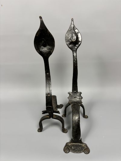 Pair of Arts & Crafts Steel Firedogs - Image 2