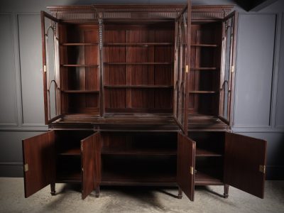 Large Mahogany Breakfront Glazed Bookcase - Image 3