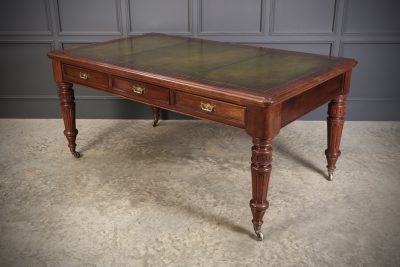 Large Victorian Mahogany Partners Writing Table by Maple & Co. - Image 6