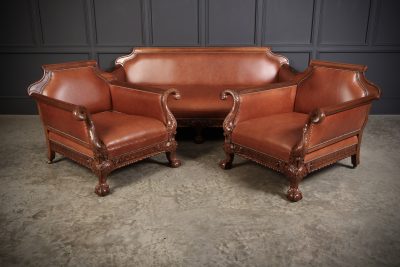 Magnificent Quality Mahogany & Leather Suite - Image 22